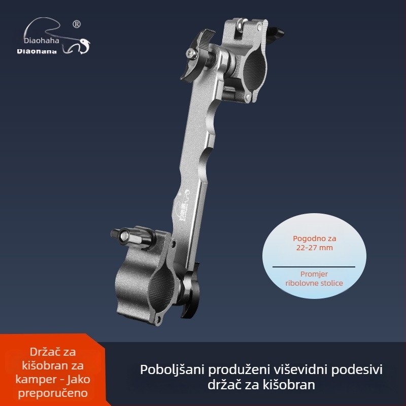 Prošireni držač kišobrana za ribarsku stolicu, aluminijsko-magnezijska legura, europski stil dizajna viteškog kočija, dodaci za držač kišobrana