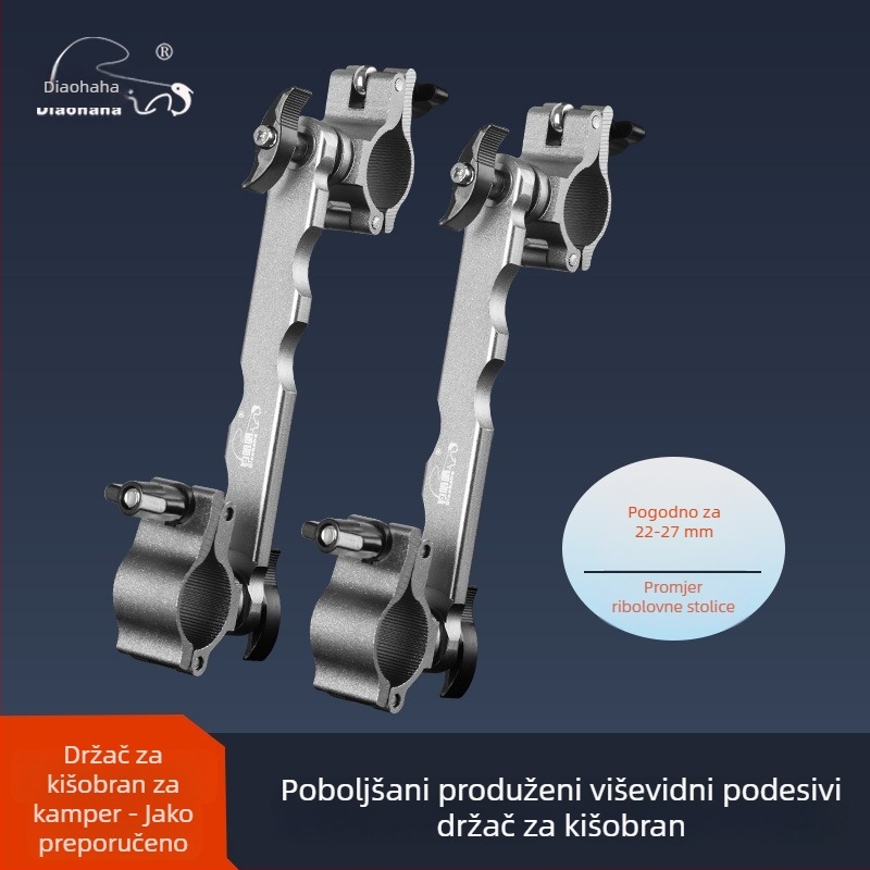 Prošireni držač kišobrana za ribarsku stolicu, aluminijsko-magnezijska legura, europski stil dizajna viteškog kočija, dodaci za držač kišobrana