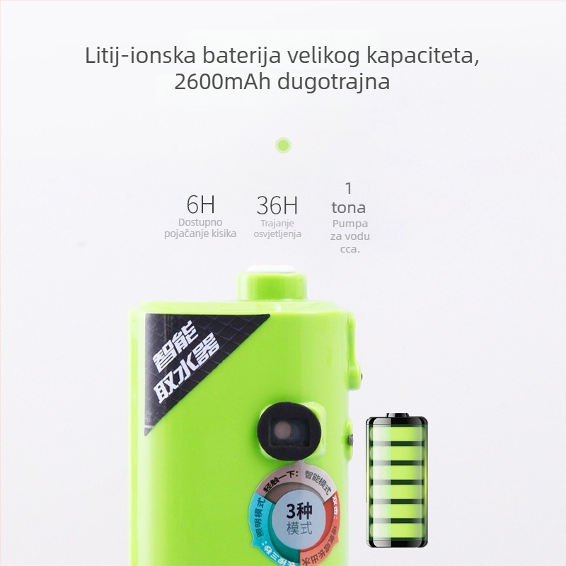 Inteligentni senzor za izvlačenje vode za ribolov i električna pumpa, za vanjsku upotrebu, usisna pumpa vode s aeratorom za kutiju za ribolov, uređaj za pranje ruku, ribolovni pribor
