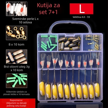 Silikonska kutija za ribolov sa Space Bead setom – velike i male veličine, potpuno opremljenje za ribarsku liniju