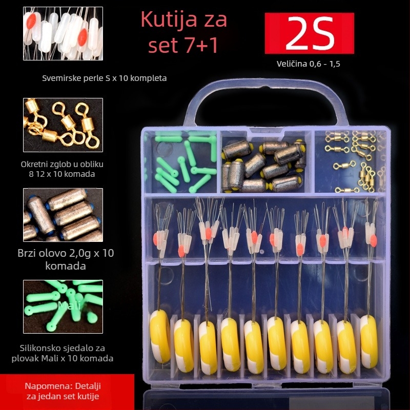 Silikonska kutija za ribolov sa Space Bead setom – velike i male veličine, potpuno opremljenje za ribarsku liniju