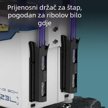 Kamping vertikalni držač štapova, kutija za ribolov, kutija za mamce, univerzalni držač štapova i spremnik za cijevi