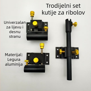 Trokomponentna aluminijska kutija za ribolov, set s ladicom za mamce, zaštitom za ribe i nosačem