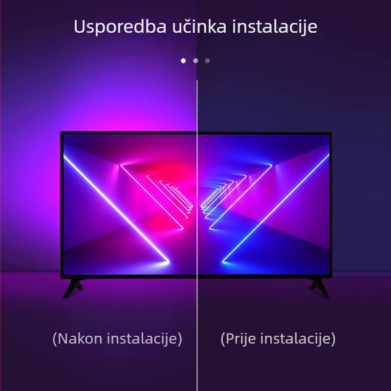 USB Bluetooth RGB LED trakasti set za gaming stol s ambijentalnim osvjetljenjem, 5050 LED, 5V niskog napona, kontrola aplikacijom/IR, 24 tipki za ambijentalno osvjetljenje