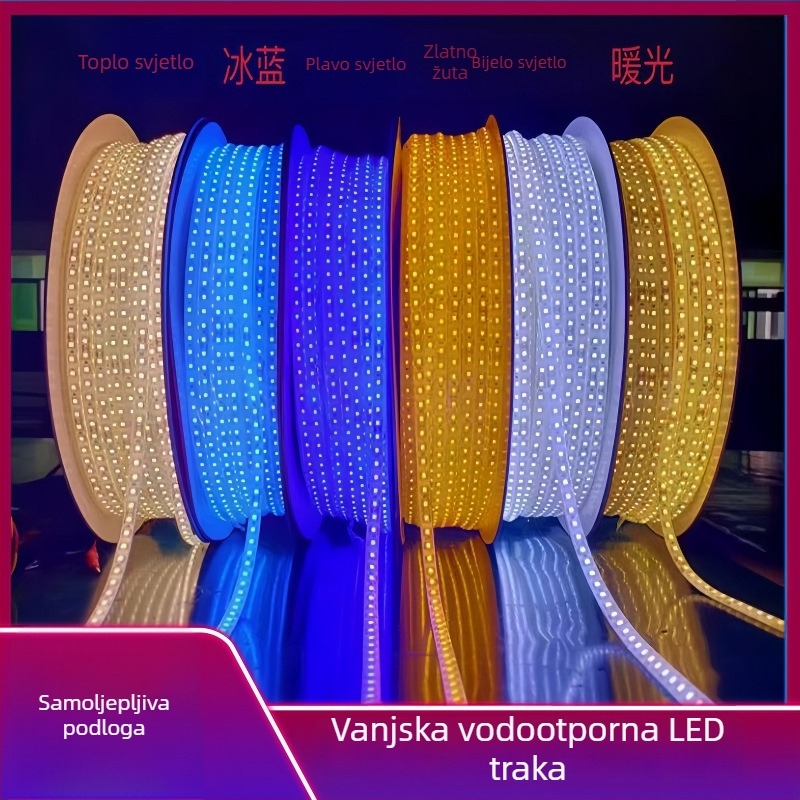 24V vodootporna LED traka – izuzetno svijetla za vanjsku i podvodnu upotrebu, pogodna za gradilišta, tuneli i podrume