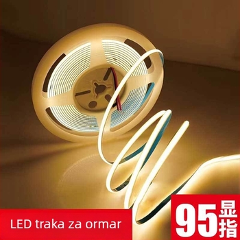 COB LED samoljepljiva traka za ormariće i izložbene zidove, visoka svjetlina unutarnjeg osvjetljenja, 24V, 10W, CRI >95, kut snopa 120°