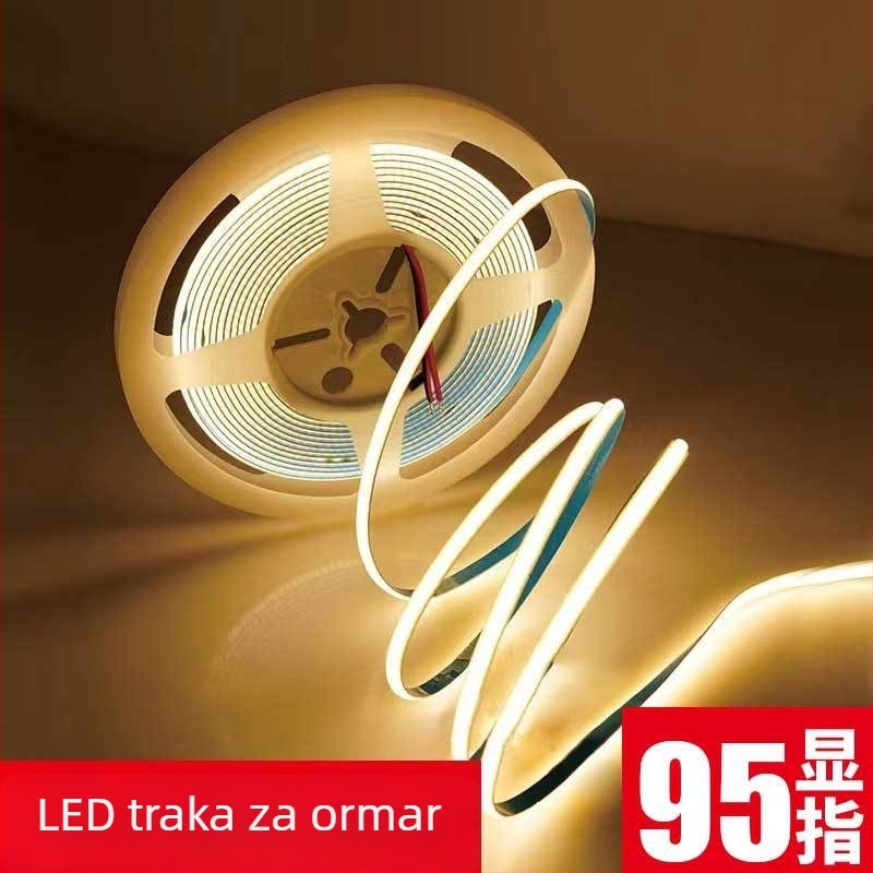 COB LED samoljepljiva traka za ormariće i izložbene zidove, visoka svjetlina unutarnjeg osvjetljenja, 24V, 10W, CRI >95, kut snopa 120°