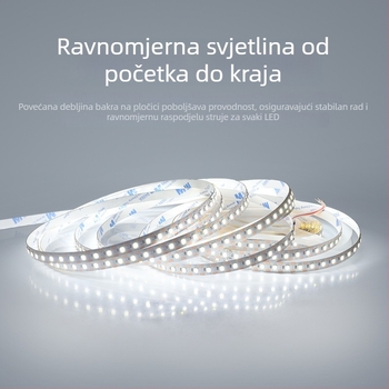 2835 LED traka, samoljepljiva, širina 8 mm, 120 LED, 12 V, 12 W, unutarnje osvjetljenje ormarića, dimmable, 120° snop, CRI 80, vijek 50000 h