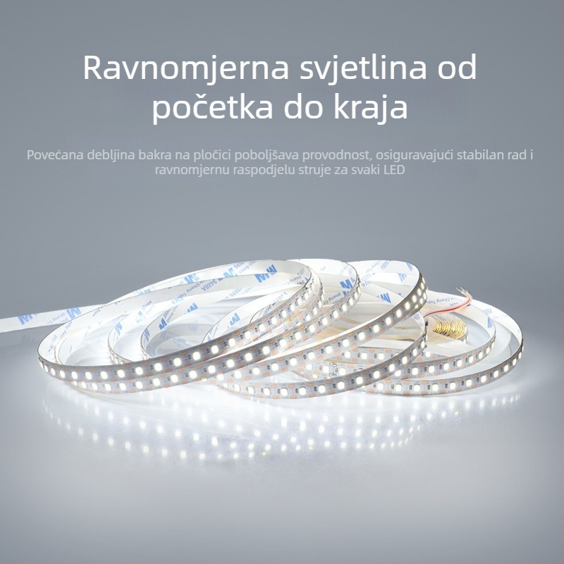 2835 LED traka, samoljepljiva, širina 8 mm, 120 LED, 12 V, 12 W, unutarnje osvjetljenje ormarića, dimmable, 120° snop, CRI 80, vijek 50000 h