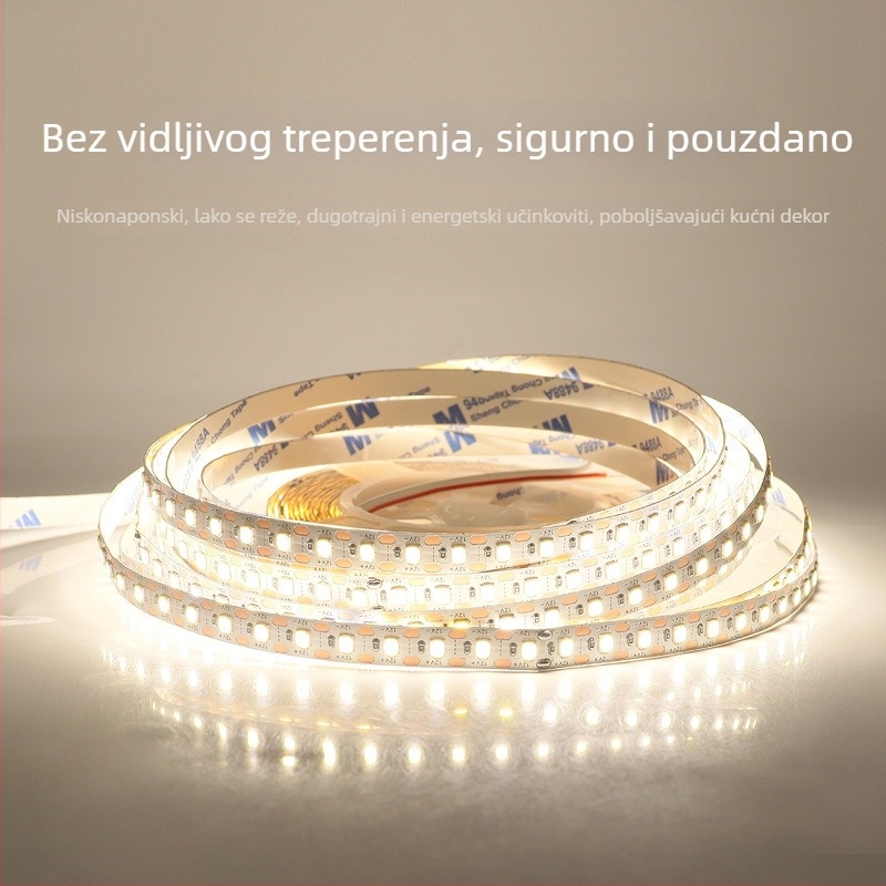 2835 LED traka, samoljepljiva, širina 8 mm, 120 LED, 12 V, 12 W, unutarnje osvjetljenje ormarića, dimmable, 120° snop, CRI 80, vijek 50000 h