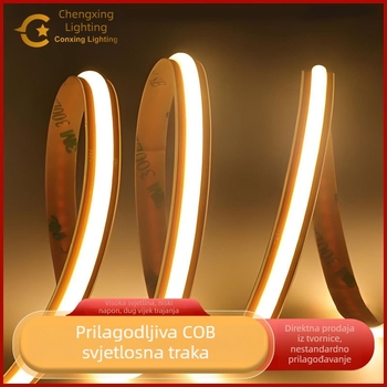 COB LED trak s niskim naponom, monokromatski, dimmabilan, može se rezati na segmente, 12V/24V, širina 5 mm/8 mm, 400 LED, Ra90, unutarnja upotreba