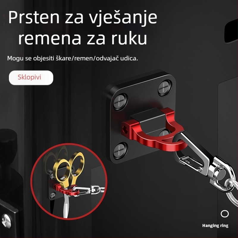 Sklopiva kutija za ribolov od aluminijske legure s prstenom za najlon, kopčom i kukom, držačem za škare – višenamenska ribolovna oprema