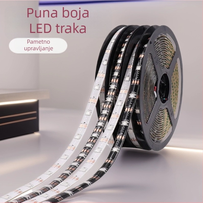 RGB LED traka 5V, vodootporna, jednostavno upravljanje, programabilna ambijentalna rasvjeta s učinkom tekućeg svjetla