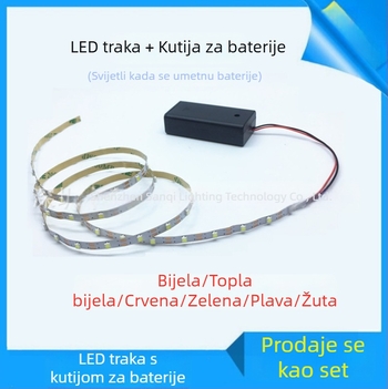 3V kutija za baterije sa prekidačem za LED trake 3528/2835 – kompatibilno s AA/AAA baterijama za modele, igračke, kostime i osvjetljenje rukotvorina