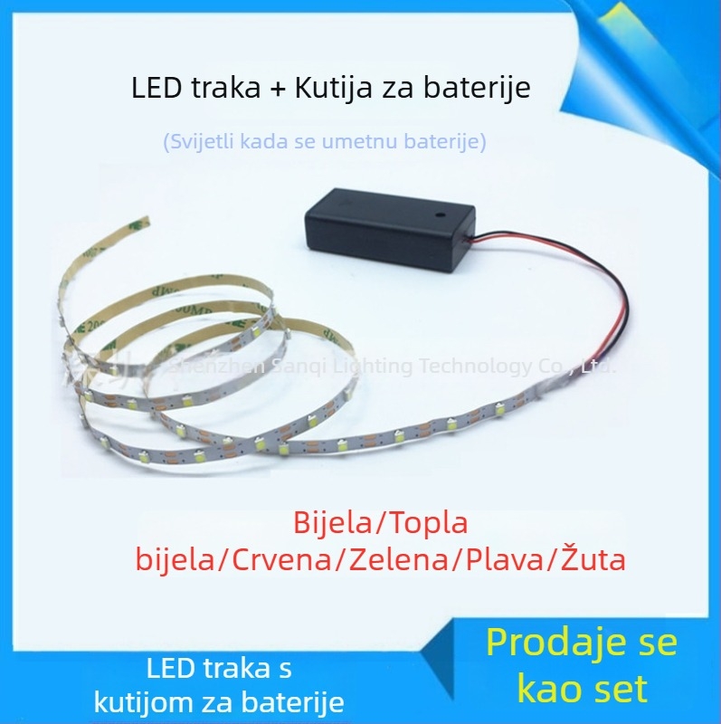 3V kutija za baterije sa prekidačem za LED trake 3528/2835 – kompatibilno s AA/AAA baterijama za modele, igračke, kostime i osvjetljenje rukotvorina