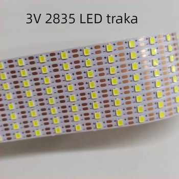 3V LED traka s kućištem za bateriju tipa gumb – unutarnje osvjetljenje, 2835 LED, 60/100/120 LED, 24–26 lm po LED-u, kut snopa 120°, 3–6 W, ručni prekidač, nije vodootporna