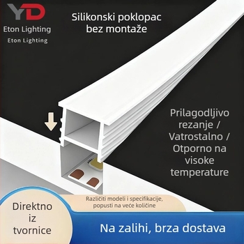 Fleksibilni silikonni poklopac za LED traku, ugrađeni linearni svjetlosni kanal s lukom