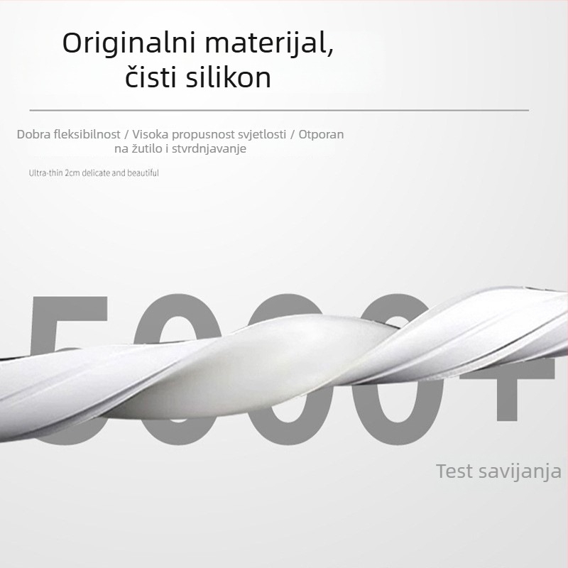 Fleksibilni silikonni poklopac za LED traku, ugrađeni linearni svjetlosni kanal s lukom