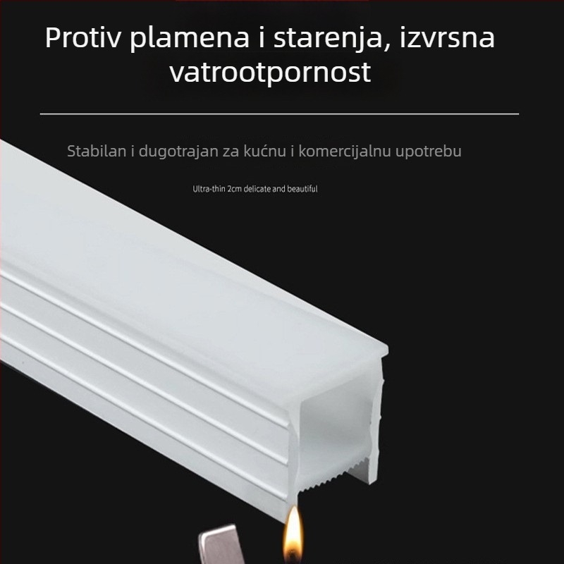 Fleksibilni silikonni poklopac za LED traku, ugrađeni linearni svjetlosni kanal s lukom