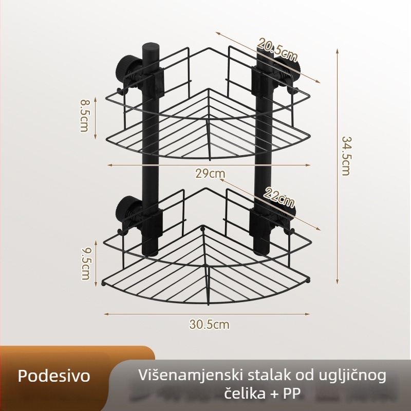 Polukružni stalak za začine u kuhinji, ojačani karbonski čelik, za kuhinjsku radnu ploču