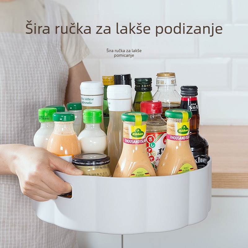 Rotirajući stalak za začine s protukliznom bazom, za ulje, sol, umake i ocat
