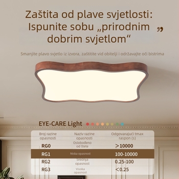 Svjetiljka za dnevni boravak – stropna od masivnog drva, vintage stil, pravokutni dizajn s motivom oblaka, jednostavna i kreativna