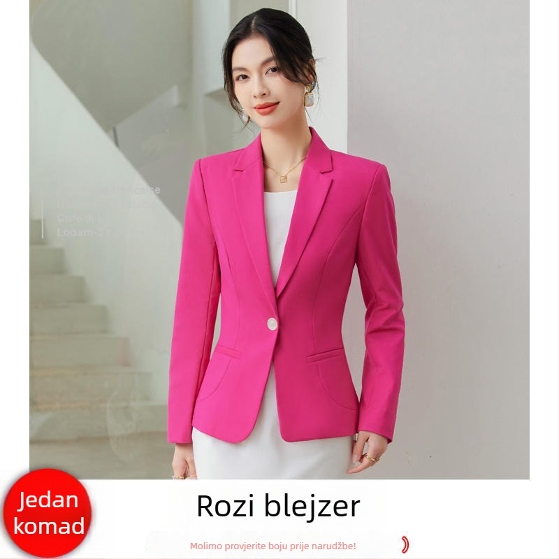 Žensko sako s dugim rukavima, korejskog stila, profesionalno i svestrano