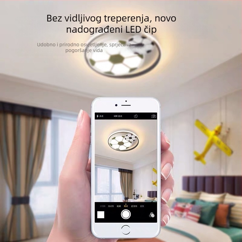 LED stropna svjetiljka za dječju sobu s nogometnom motivom, crtani dizajn, jednostavan modern stil, za dječju sobu dječaka, zaštita očiju