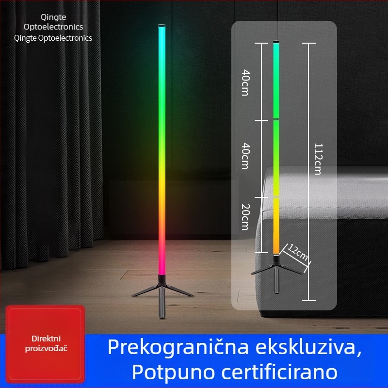RGB podna lampa s LED rasvjetom 360°, noćna svjetiljka za spavaću sobu i dnevni boravak, s mogućnošću snimanja zvuka