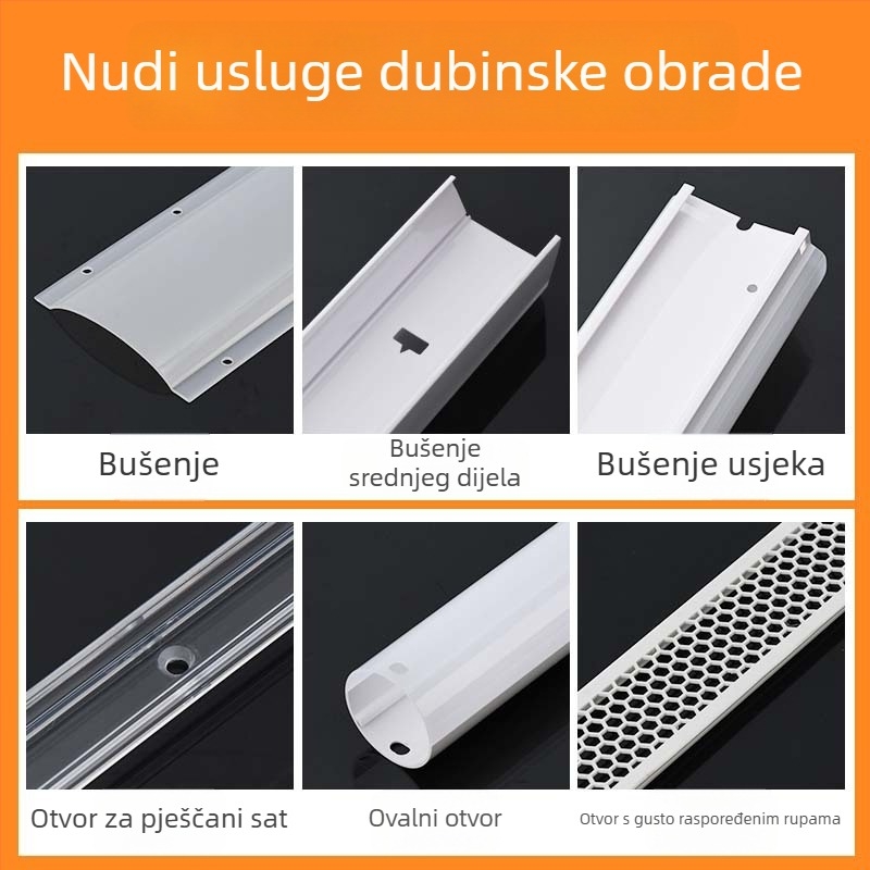 Abazur PC/PMMA za komercijalne ormariće, dvobojni ekstrudirani plastični abažur s filtracijom plavog svjetla, trostruka zaštita