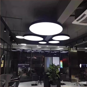 LED viseća rasvjeta za ured s prstenastim oblikom, industrijskog stila, IP44, 240 LED, 3000K/4500K/6500K, dimenzije 600×100×70 mm do 1200×100×70 mm