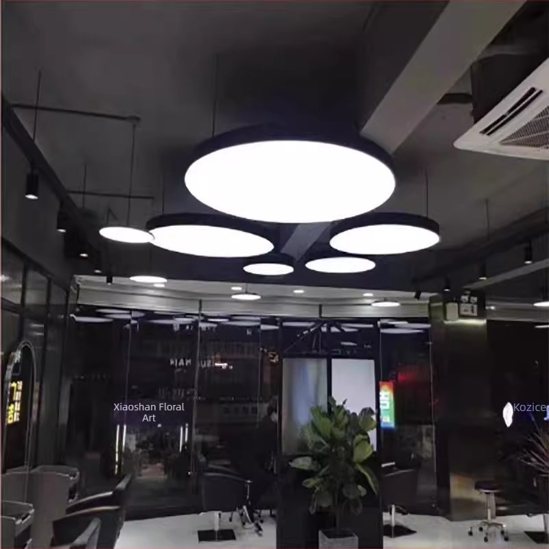 LED viseća rasvjeta za ured s prstenastim oblikom, industrijskog stila, IP44, 240 LED, 3000K/4500K/6500K, dimenzije 600×100×70 mm do 1200×100×70 mm