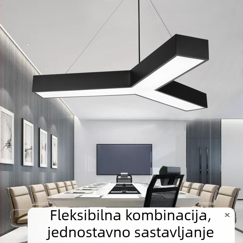 LED uredska viseća svjetiljka s Y-oblikom od kovanog željeza, industrijskog stila, za fitness centar i internet kafić, komercijalna uporaba