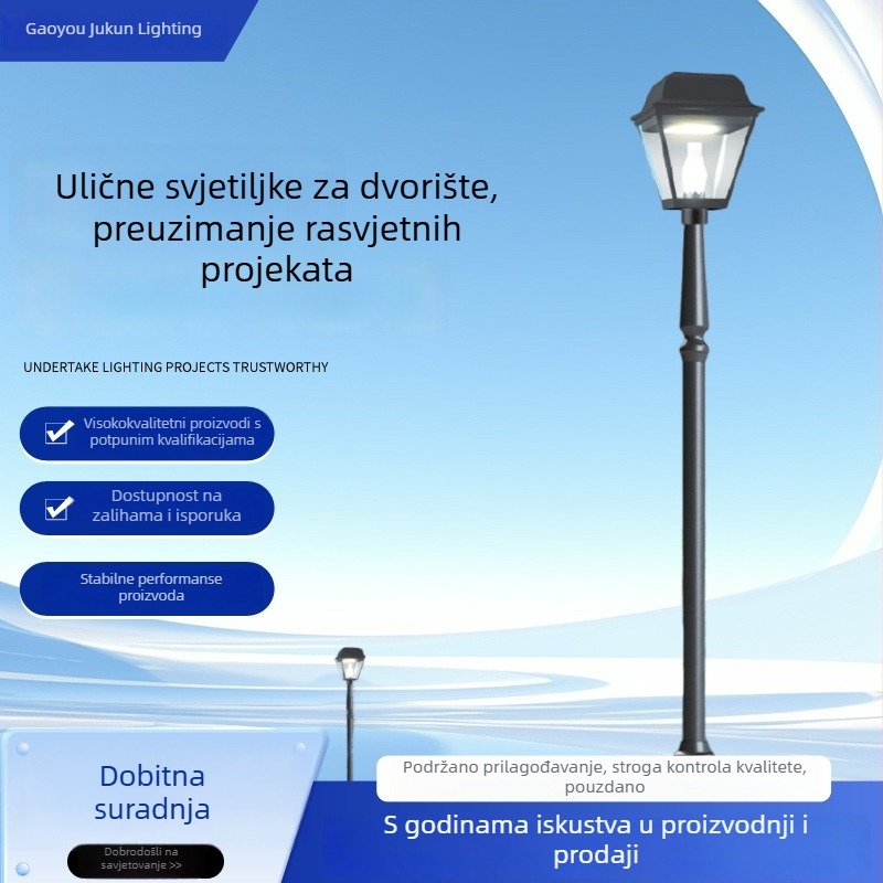 LED vrtne lampe za travnjak i staze, vanjsko krajinsko osvjetljenje od lijevanog aluminija