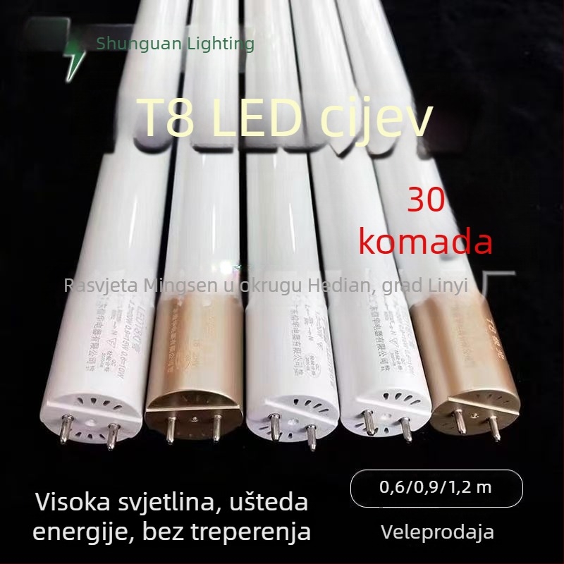 Shunguan LED T8 staklena cijev, duljina 1.2 m, 20–30 W, LED energetski učinkovita cijev