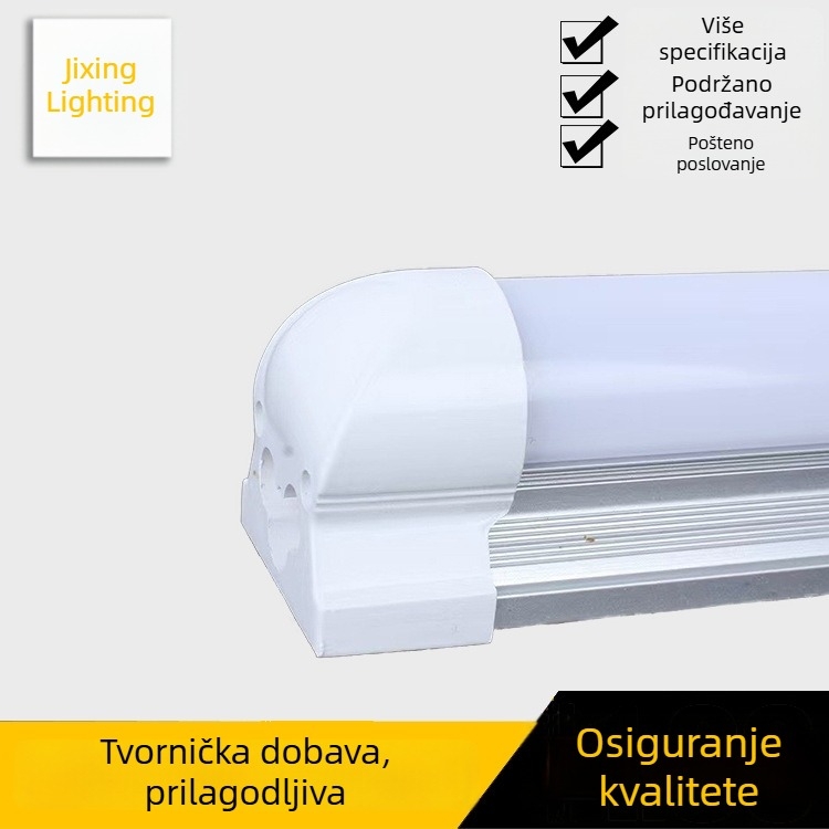 LED integrirana svjetlosna cijev sa pokrovom, dvostruki aluminijski kućište, prekidač i nosač za proizvodnu liniju