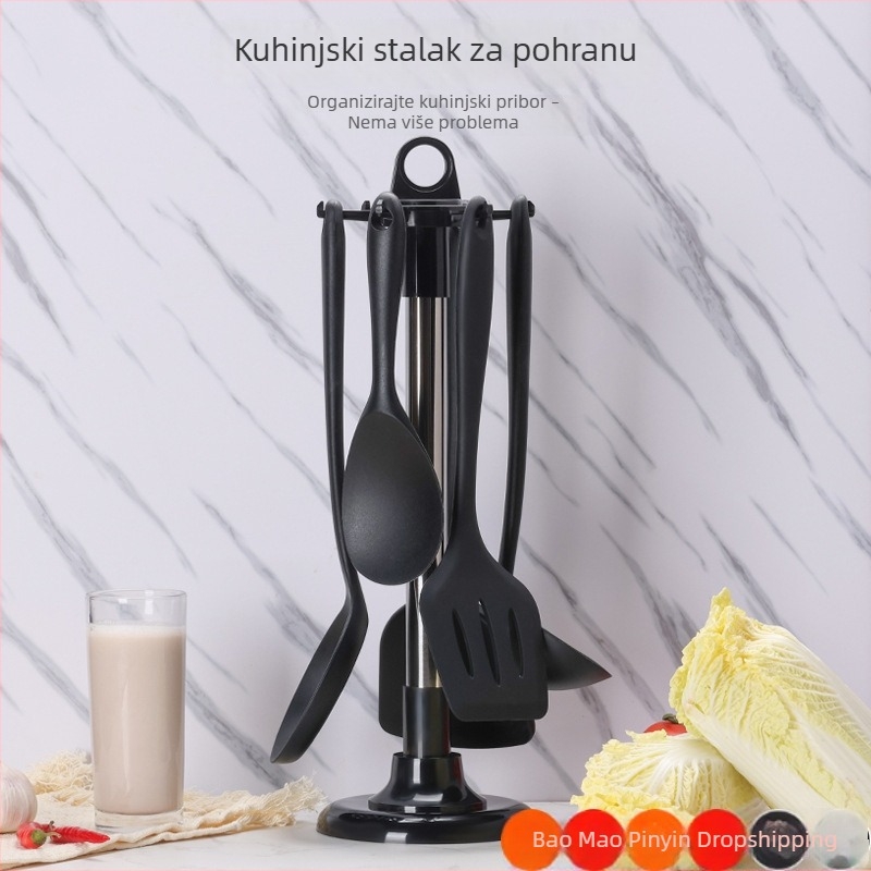 Okretni držač za špatule i žlice na radnoj ploči – skladištenje kuhinjskih alata