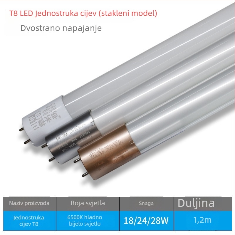 LED cijev T8, napajanje s jednog ili dvaju krajeva, duljina 1,2 m, 18W, 20W, 36W, 40W