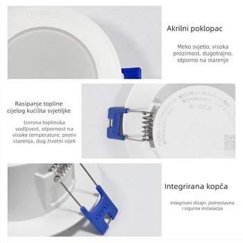 Opple LED ugrađeni downlighti za dnevni boravak i blagovaonu, unutarnje osvjetljenje