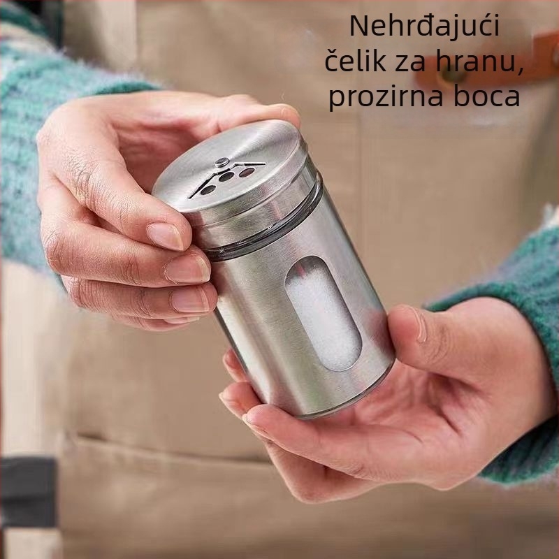 Staklena posuda za začine s poklopcem – otporna na vlagu i prašinu, kuhinjsko skladištenje