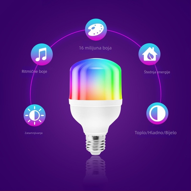 Pametna RGB LED žarulja s daljinskim upravljačem, promjena boje, prigušivanje, memorijska funkcija