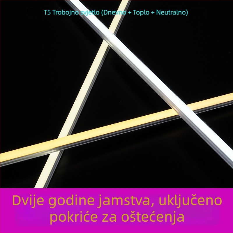 LED T5 cijev s trobojnim promjenjivim svjetlom za stol, 18 W, duljine 0,3–1,2 m