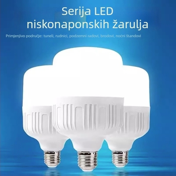 LED Žarulja E27, niskonaponski ulaz DC12–85V/12–60V AC, 3000 lm, kut zračenja 120°, energetski učinkovita, PVC kućište, PC sjenilo, IP30, pogodna za solarne sustave
