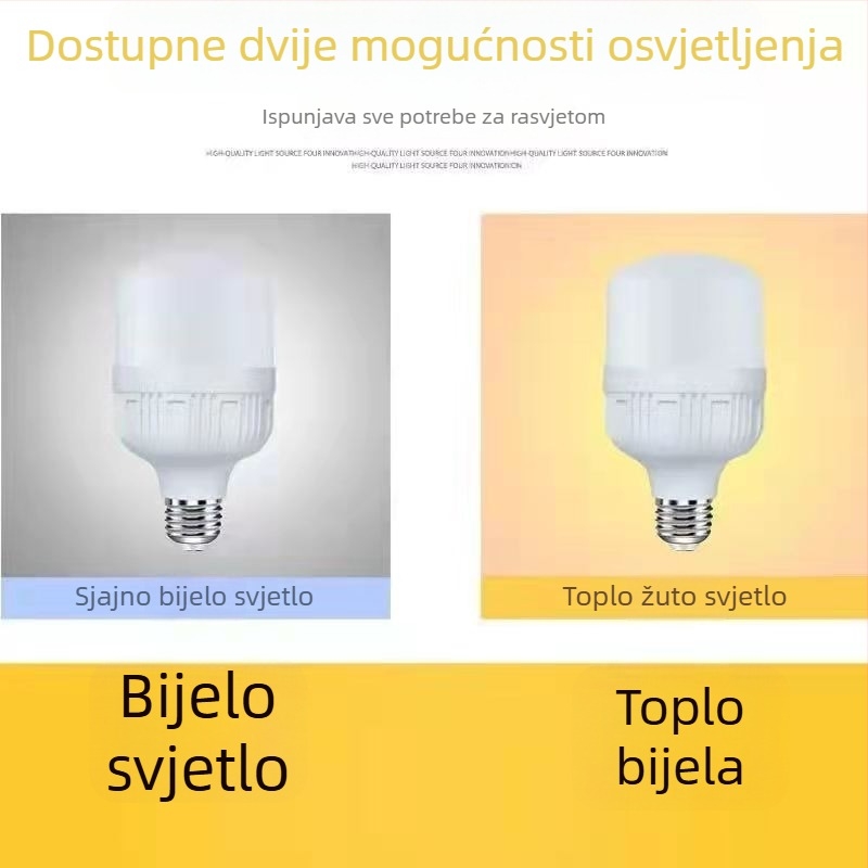 LED Žarulja E27, niskonaponski ulaz DC12–85V/12–60V AC, 3000 lm, kut zračenja 120°, energetski učinkovita, PVC kućište, PC sjenilo, IP30, pogodna za solarne sustave