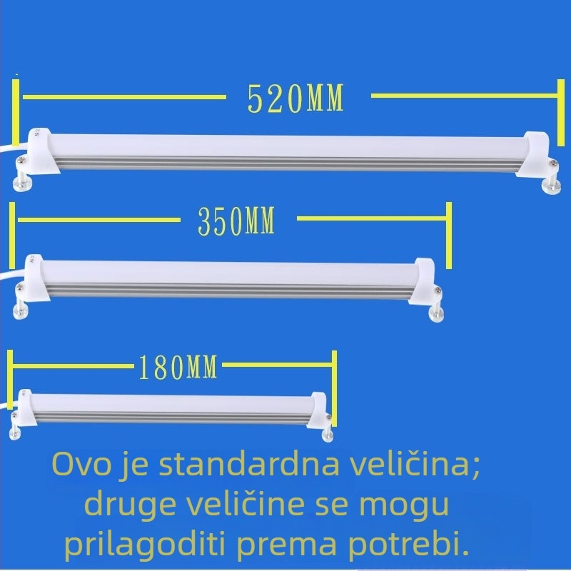 USB LED cijevni svjetlosni bar za kuhinjski ormar, zaštita očiju, 5V, aluminij-PC tijelo, duljina 18–52 cm