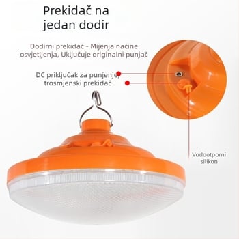 UFO-oblikovana punjiva USB LED lampica, prenosna, 5V, 2000 lm, svijetla