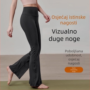 Ženske hlače za jogu s visokim strukom, bezšivne, oblikuju stomak i bokove, s blagim širenjem donjeg dijela, za svakodnevni fitness