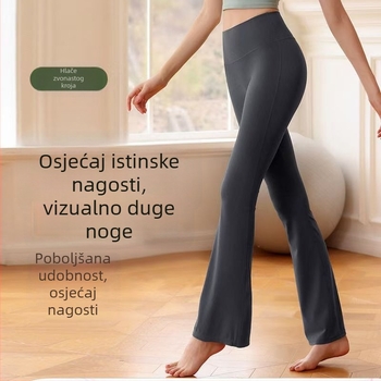 Ženske hlače za jogu s visokim strukom, bezšivne, oblikuju stomak i bokove, s blagim širenjem donjeg dijela, za svakodnevni fitness