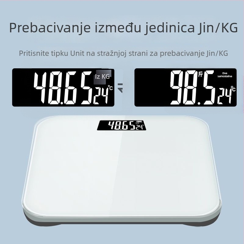 Elektronička vaga za kućnu upotrebu – tjelesna vaga za odrasle i studente