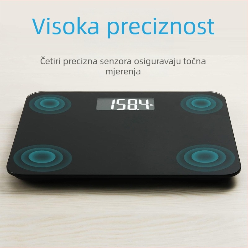 Visoko precizna digitalna vaga za kupaonicu, baterijom napajana vaga za tijelo, mjerenje težine, kapacitet 200 kg